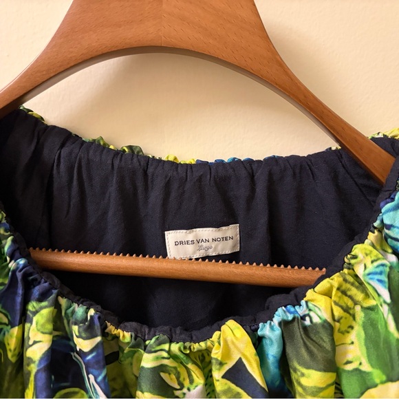 Dries Van Noten Floral Blouse - Navy and Lime - Picture 3 of 3